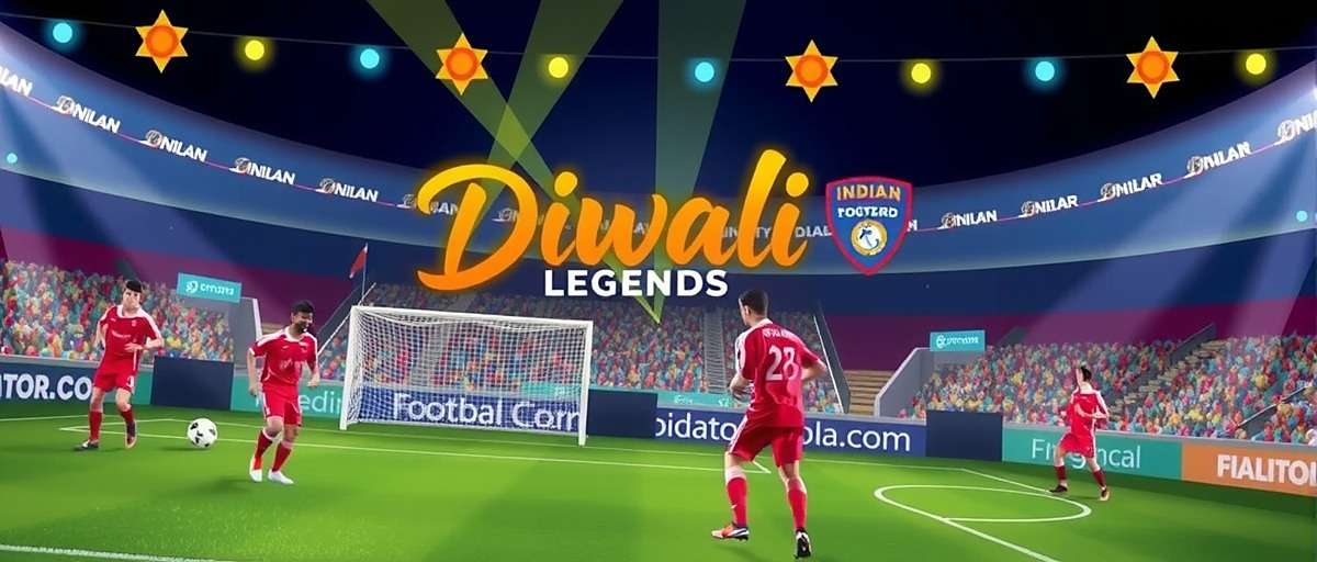 Indian Football Legends Diwali special event with festive decorations